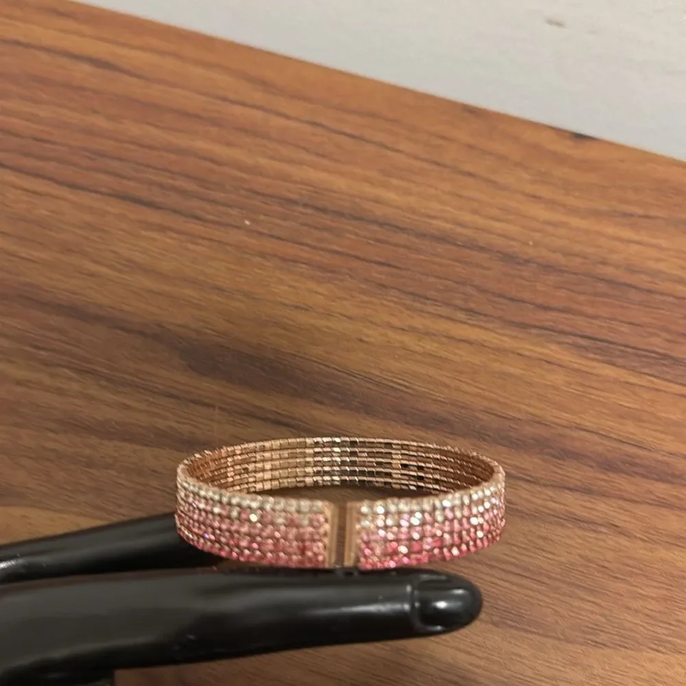Set of 2 Bracelets. Freshwater Pearls & Pink Rhinestones.